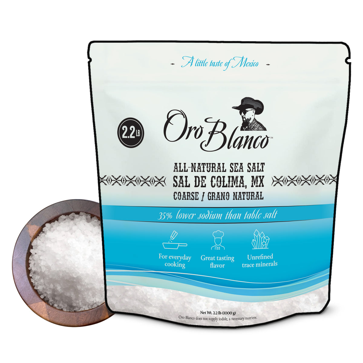 Oro Blanco Coarse Ground Mexican Sea Salt - 2.2 lb