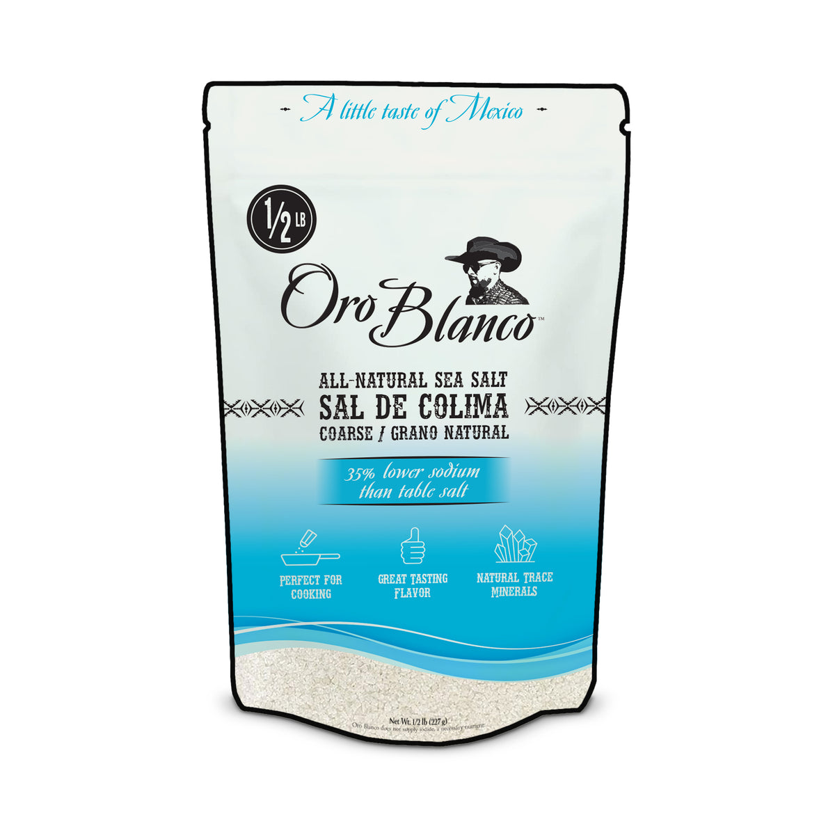Oro Blanco Mexican Sea Salt 1/2 lb - 3 pack
