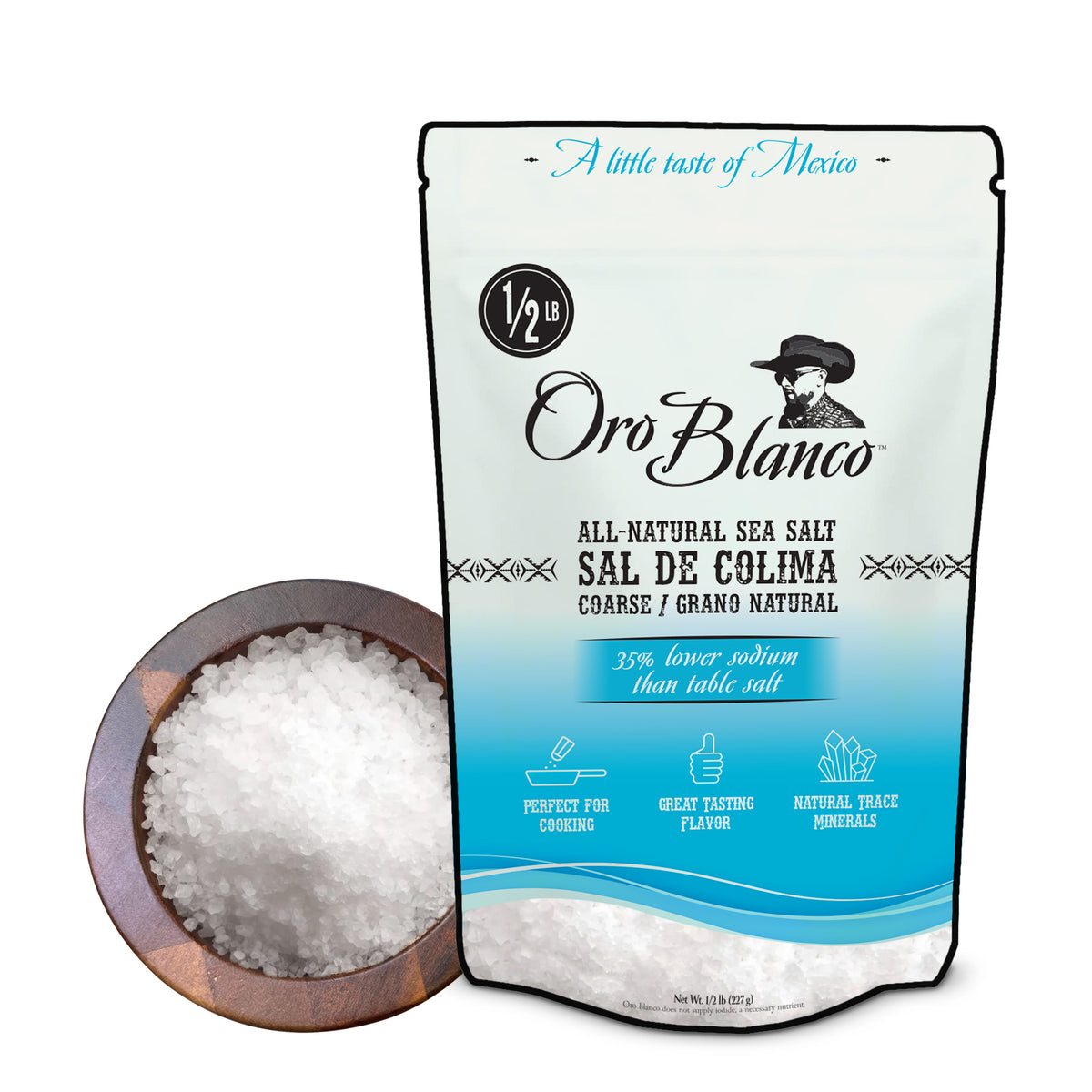 Oro Blanco Coarse Ground Mexican Sea Salt - 1/2 lb