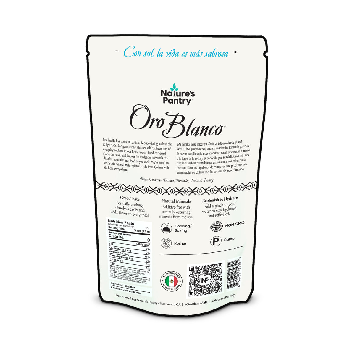 Oro Blanco Mexican Sea Salt 1/2 lb - 3 pack