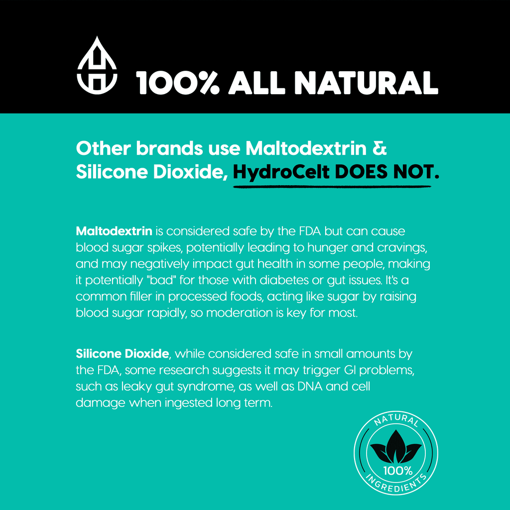 Product label emphasizing '100% All Natural' with claims about ingredient safety.